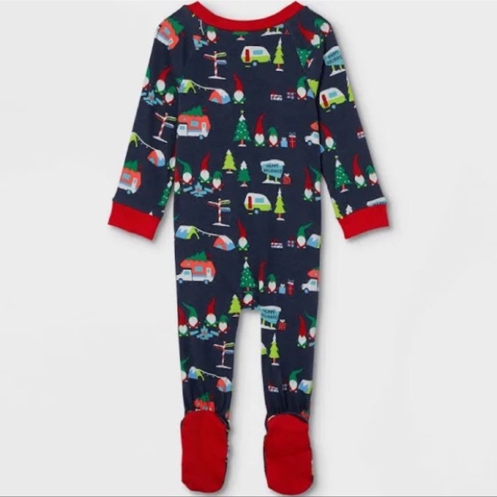 NEW! Wondershop Baby holiday gnome flannel matching family footed pajama - Picture 2 of 7